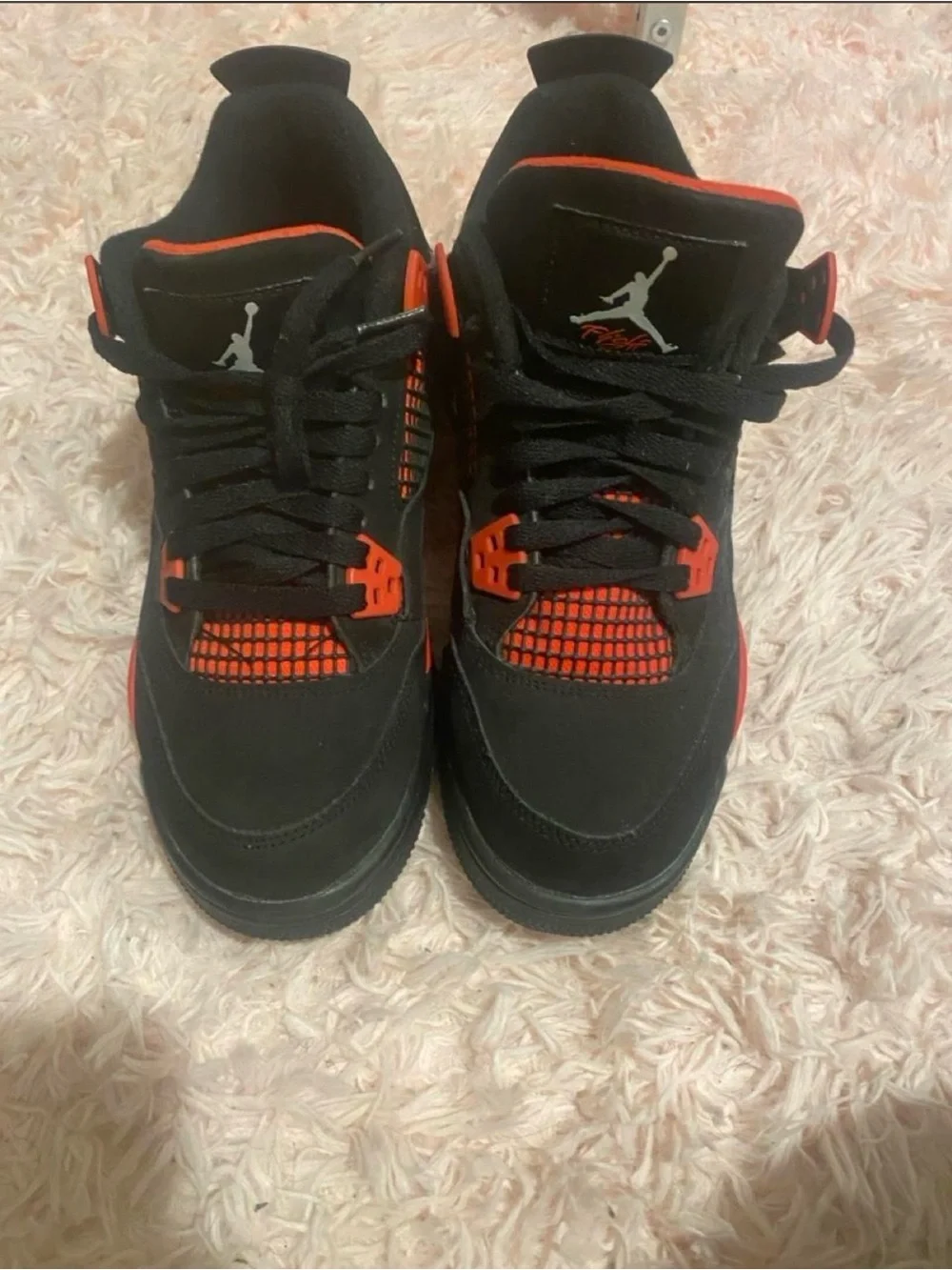 Jordan Men’s Black and Orange Retro Basketball Sneakers